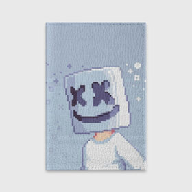 Обложка для паспорта матовая кожа с принтом Marshmello Pixel в Белгороде, натуральная матовая кожа | размер 19,3 х 13,7 см; прозрачные пластиковые крепления | Тематика изображения на принте: fortnite | joytime | marshmallow | marshmello | маршмелло | маршмеллоу | фортнайт