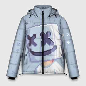 Мужская зимняя куртка 3D с принтом Marshmello Pixel в Белгороде, верх — 100% полиэстер; подкладка — 100% полиэстер; утеплитель — 100% полиэстер | длина ниже бедра, свободный силуэт Оверсайз. Есть воротник-стойка, отстегивающийся капюшон и ветрозащитная планка. 

Боковые карманы с листочкой на кнопках и внутренний карман на молнии. | Тематика изображения на принте: fortnite | joytime | marshmallow | marshmello | маршмелло | маршмеллоу | фортнайт