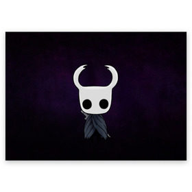 Поздравительная открытка с принтом Hollow Knight в Белгороде, 100% бумага | плотность бумаги 280 г/м2, матовая, на обратной стороне линовка и место для марки
 | Тематика изображения на принте: hollow knight | детская | для детей | игра | компьютерная игра | королевство | рыцарь | темный рыцарь | холлов кнайт | экшен