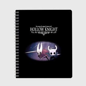 Тетрадь с принтом Hollow Knight в Белгороде, 100% бумага | 48 листов, плотность листов — 60 г/м2, плотность картонной обложки — 250 г/м2. Листы скреплены сбоку удобной пружинной спиралью. Уголки страниц и обложки скругленные. Цвет линий — светло-серый
 | 3d | hollow knight | игра | полый рыцарь | холлоу найт