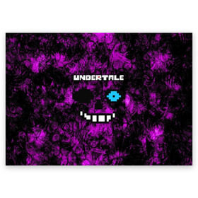 Поздравительная открытка с принтом Undertale Sans. в Белгороде, 100% бумага | плотность бумаги 280 г/м2, матовая, на обратной стороне линовка и место для марки
 | 3d | pixel | sans | undertale | абстракция | андертейл | без глаз | игра | надпись | пиксель | пикселя | подземная история | текстура