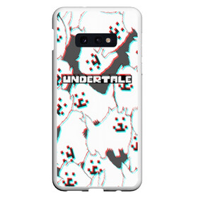 Чехол для Samsung S10E с принтом Undertale (Надоедливый пёс) в Белгороде, Силикон | Область печати: задняя сторона чехла, без боковых панелей | 3d | glitch | pixel | undertale | андертейл | без глаз | глитч | игра | надоедливая собака | надоедливый пес | надпись | пиксель | пикселя | подземная история | текстура