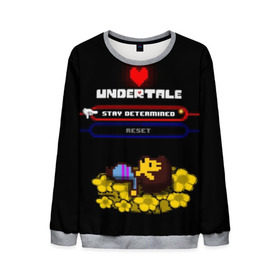 Мужской свитшот 3D с принтом Undertale. в Белгороде, 100% полиэстер с мягким внутренним слоем | круглый вырез горловины, мягкая резинка на манжетах и поясе, свободная посадка по фигуре | Тематика изображения на принте: 3d | pixel | undertale | абстракция | андертейл | геометрия | игра | надпись | пиксель | пикселя | подземная история | сердце | текстура