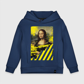 Детское худи Oversize хлопок с принтом mona lisa в Белгороде, френч-терри — 70% хлопок, 30% полиэстер. Мягкий теплый начес внутри —100% хлопок | боковые карманы, эластичные манжеты и нижняя кромка, капюшон на магнитной кнопке | Тематика изображения на принте: impressionism off white | mona lisa | off white | off white купить | off white мужской | off white цена