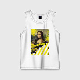 Детская майка хлопок с принтом mona lisa в Белгороде,  |  | impressionism off white | mona lisa | off white | off white купить | off white мужской | off white цена