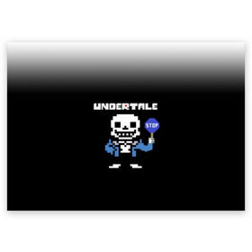 Поздравительная открытка с принтом Undertale STOP. в Белгороде, 100% бумага | плотность бумаги 280 г/м2, матовая, на обратной стороне линовка и место для марки
 | Тематика изображения на принте: 3d | pixel | sans | stop | undertale | абстракция | алфавит | андертейл | буквы | геометрия | знак | игра | надпись | пиксель | пикселя | подземная история | текстура