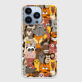 Чехол для iPhone 13 Pro с принтом Прикольные зверушки в Белгороде,  |  | bear | cat | dinosaur | dog | elephant | giraffe | monkey | owl | panda | penguin | pig | tiger | баран | бегемот | белка | динозавр | животное | жираф | заяц | звери | зверушки | кот | лев | лиса | лошадь | медведь | олень | осел | панда | петух