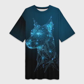 Платье-футболка 3D с принтом Доберман в Белгороде,  |  | animal | blue | breed | doberman | dog | geometric | pattern | service | space | stars | геометрический | доберман | животное | звёзды | космос | порода | рисунок | синий | служебный | собака