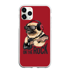 Чехол для iPhone 11 Pro матовый с принтом On the rock в Белгороде, Силикон |  | animal | black | breed | cool | dog | guitar | headphones | motto | music | pug | red | rock | rock star | slogan | text | гитара | девиз | животное | красный | крутой | мопс | музыка | наушники | очки | порода | рок | рок звезда | слоган | соба