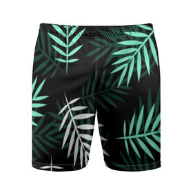 Мужские шорты 3D спортивные с принтом Листья пальмы. в Белгороде,  |  | Тематика изображения на принте: 3d | green | leaves | magic | pattern | tekstura | white | белые | зеленые | листья | текстура | узор