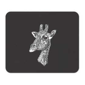 Коврик для мышки прямоугольный с принтом Жираф в Белгороде, натуральный каучук | размер 230 х 185 мм; запечатка лицевой стороны | animal | black | drawing | ethnic | eyes | giraffe | look | muzzle | pattern | safari | white | zendudl | белый | взгляд | глаза | животное | жираф | зендудл | рисунок | сафари | узор | черный | этнический