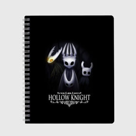 Тетрадь с принтом Hollow Knight в Белгороде, 100% бумага | 48 листов, плотность листов — 60 г/м2, плотность картонной обложки — 250 г/м2. Листы скреплены сбоку удобной пружинной спиралью. Уголки страниц и обложки скругленные. Цвет линий — светло-серый
 | hollow knight | детская | для детей | игра | компьютерная игра | королевство | рыцарь | темный рыцарь | холлов кнайт | экшен