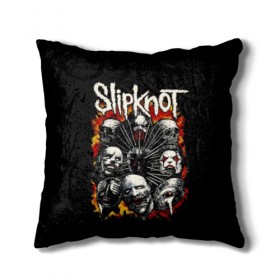 Подушка 3D с принтом Slipknot в Белгороде, наволочка – 100% полиэстер, наполнитель – холлофайбер (легкий наполнитель, не вызывает аллергию). | состоит из подушки и наволочки. Наволочка на молнии, легко снимается для стирки | band | corey taylor | jim root | metal | mick thomson | music | official | альтернативный | глэм | готик | гранж | метал | музыка | пост | рок | хард