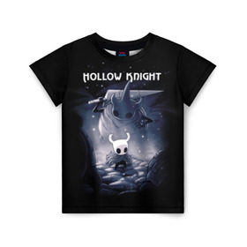 Детская футболка 3D с принтом Hollow Knight в Белгороде, 100% гипоаллергенный полиэфир | прямой крой, круглый вырез горловины, длина до линии бедер, чуть спущенное плечо, ткань немного тянется | Тематика изображения на принте: 