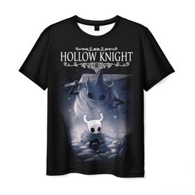 Мужская футболка 3D с принтом Hollow Knight в Белгороде, 100% полиэфир | прямой крой, круглый вырез горловины, длина до линии бедер | hallownest | hollow knight | the knight | игры | компьютерная игра | реймер | рыцарь