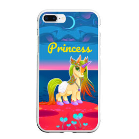 Чехол для iPhone 7Plus/8 Plus матовый с принтом Единорог принцессы в Белгороде, Силикон | Область печати: задняя сторона чехла, без боковых панелей | pony | грива | девочка | единорог | конь | копыта | красивая | лошадка | лошадь | милая | пони | природа закат | радуга