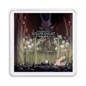 Магнит 55*55 с принтом HOLLOW KNIGHT в Белгороде, Пластик | Размер: 65*65 мм; Размер печати: 55*55 мм | Тематика изображения на принте: game | games | hallownest | hollow knight | безымянный рыцарь | бои | враги | заброшенное королевство | игра | исследование | компьютерная игра | насекомые | персонаж | поиск | приключения | секреты