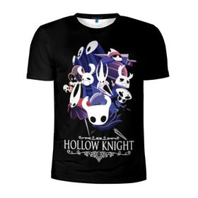 Мужская футболка 3D спортивная с принтом Hollow Knight в Белгороде, 100% полиэстер с улучшенными характеристиками | приталенный силуэт, круглая горловина, широкие плечи, сужается к линии бедра | hallownest | hollow knight | the knight | игры | компьютерная игра | реймер | рыцарь
