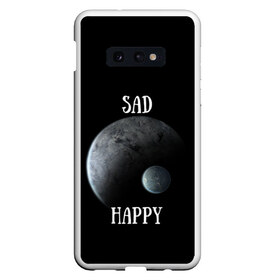 Чехол для Samsung S10E с принтом Sad Happy в Белгороде, Силикон | Область печати: задняя сторона чехла, без боковых панелей | jesus | rap | грустный | джизус | джизус возрождение | джизус рэпер | джизус ты ювелир | мерч | музыка | реп | рэп | счастливый
