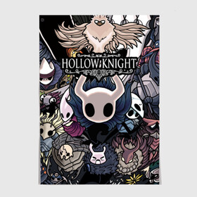 Постер с принтом Hollow Knight в Белгороде, 100% бумага
 | бумага, плотность 150 мг. Матовая, но за счет высокого коэффициента гладкости имеет небольшой блеск и дает на свету блики, но в отличии от глянцевой бумаги не покрыта лаком | hallownest | hollow knight | the knight | игры | компьютерная игра | реймер | рыцарь