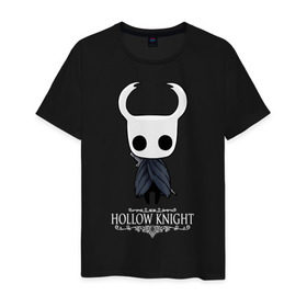 Мужская футболка хлопок с принтом Hollow Knight в Белгороде, 100% хлопок | прямой крой, круглый вырез горловины, длина до линии бедер, слегка спущенное плечо. | hallownest | hollow knight | the knight | игры | компьютерная игра | реймер | рыцарь