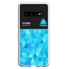 Чехол для Samsung Galaxy S10 с принтом RK800 КОННОР в Белгороде, Силикон | Область печати: задняя сторона чехла, без боковых панелей | Тематика изображения на принте: action | ai | android | connor | dbhpk19 | detroit become human | rk 800 | rk 900 | андроиды | детектив | игра | интерактивное кино | кара | коннор | логотип | маркус | роботы | фирменный стиль | экшн