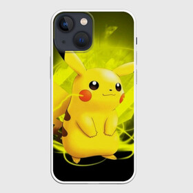 Чехол для iPhone 13 mini с принтом Pikachu Pika Pika в Белгороде,  |  | pika | pikachu | аниме | детская | детям | игры | молния | мышка | мышь | пика | пикачу | покемон | покемоны