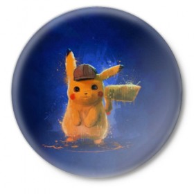 Значок с принтом Pikachu Pika Pika в Белгороде,  металл | круглая форма, металлическая застежка в виде булавки | pika | pikachu | аниме | детская | детям | игры | молния | мышка | мышь | пика | пикачу | покемон | покемоны