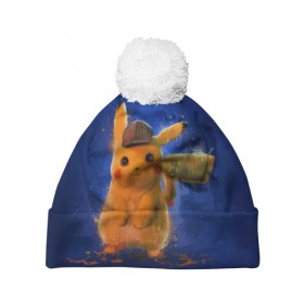 Шапка 3D c помпоном с принтом Pikachu Pika Pika в Белгороде, 100% полиэстер | универсальный размер, печать по всей поверхности изделия | pika | pikachu | аниме | детская | детям | игры | молния | мышка | мышь | пика | пикачу | покемон | покемоны