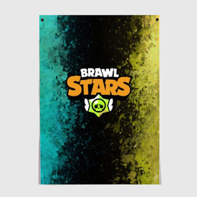 Постер с принтом Brawl Stars. в Белгороде, 100% бумага
 | бумага, плотность 150 мг. Матовая, но за счет высокого коэффициента гладкости имеет небольшой блеск и дает на свету блики, но в отличии от глянцевой бумаги не покрыта лаком | 3d | brawl stars | moba | бравл старс | жанр | игра | краска | лого | логотип | надпись | пятна | разводы | текстура