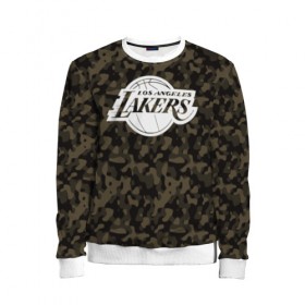 Детский свитшот 3D с принтом Los Angeles Lakers Camo в Белгороде, 100% полиэстер | свободная посадка, прямой крой, мягкая тканевая резинка на рукавах и понизу свитшота | Тематика изображения на принте: camo | lakers | los angeles lakers | nba | баскетбол | камуфляж | лос анджелес лейкерс | нба | спорт | хаки