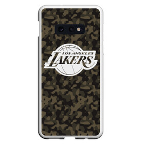 Чехол для Samsung S10E с принтом Los Angeles Lakers Camo в Белгороде, Силикон | Область печати: задняя сторона чехла, без боковых панелей | camo | lakers | los angeles lakers | nba | баскетбол | камуфляж | лос анджелес лейкерс | нба | спорт | хаки