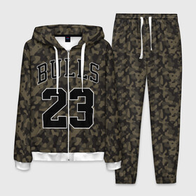 Мужской костюм 3D с принтом Chicago Bulls 23 Camo в Белгороде, 100% полиэстер | Манжеты и пояс оформлены тканевой резинкой, двухслойный капюшон со шнурком для регулировки, карманы спереди | Тематика изображения на принте: bulls | camo | chicago | chicago bulls | nba | баскетбол | буллз | камуфляж | нба | спорт | хаки | чикаго | чикаго буллз