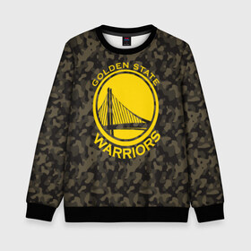 Детский свитшот 3D с принтом Golden State Warriors camo в Белгороде, 100% полиэстер | свободная посадка, прямой крой, мягкая тканевая резинка на рукавах и понизу свитшота | golden state | golden state warriors | nba | warriors | баскетбол | голден стэйт | голден стэйт уорриорз | камуфляж | нба | спорт | уорриорз camo | хаки