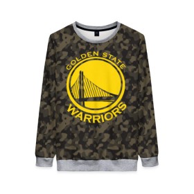 Женский свитшот 3D с принтом Golden State Warriors camo в Белгороде, 100% полиэстер с мягким внутренним слоем | круглый вырез горловины, мягкая резинка на манжетах и поясе, свободная посадка по фигуре | golden state | golden state warriors | nba | warriors | баскетбол | голден стэйт | голден стэйт уорриорз | камуфляж | нба | спорт | уорриорз camo | хаки