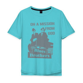 Мужская футболка хлопок Oversize с принтом Братья Блюз в Белгороде, 100% хлопок | свободный крой, круглый ворот, “спинка” длиннее передней части | американский. комедийный. киномюзикл