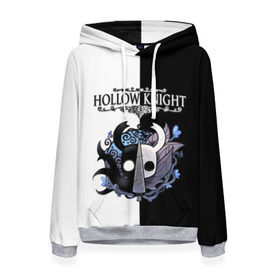 Женская толстовка 3D с принтом Hollow Knight (Black & White) в Белгороде, 100% полиэстер  | двухслойный капюшон со шнурком для регулировки, мягкие манжеты на рукавах и по низу толстовки, спереди карман-кенгуру с мягким внутренним слоем. | game | hollow knight | hollow knight godmaster | hollow knight map | hollow knight ps4 | silksong | белый | зот могучий | игра | карта | королевство | метроидвания | полый король | приключения букашек | халлоунест | холлоу кнайт | черный