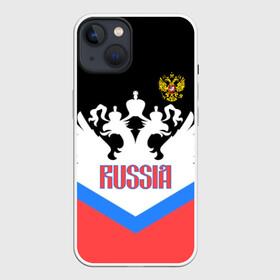 Чехол для iPhone 13 с принтом HOCKEY RUSSIA в Белгороде,  |  | hockey | russia | sport | герб | надписи | россия | сборная хоккея | символика | спорт | спортсмен | триколор | форма | хоккей | чемпионат | я русский