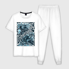 Мужская пижама хлопок с принтом Daft Punk в Белгороде, 100% хлопок | брюки и футболка прямого кроя, без карманов, на брюках мягкая резинка на поясе и по низу штанин
 | бангальтер | ги мануэль де | дуэт | музыкальный | омем кристо | тома | французский | электронный