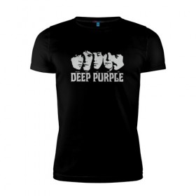 Мужская футболка премиум с принтом Deep Purple в Белгороде, 92% хлопок, 8% лайкра | приталенный силуэт, круглый вырез ворота, длина до линии бедра, короткий рукав | британская | джон лорд | иэн пейс | крис кёртис | ричи блэкмор | рок группа | хард рок