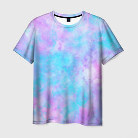 Мужская футболка 3D с принтом Мрамор Tie Dye в Белгороде, 100% полиэфир | прямой крой, круглый вырез горловины, длина до линии бедер | tie dye | летняя футболка | розовый | синий | тай дай | фиолетовый | яркая футболка