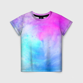 Детская футболка 3D с принтом Лето в Белгороде, 100% гипоаллергенный полиэфир | прямой крой, круглый вырез горловины, длина до линии бедер, чуть спущенное плечо, ткань немного тянется | tie dye | tie dye футболка | летняя футболка | розовый | синий | тай дай | тай дай футболка | фиолетовый | яркая футболка