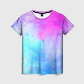 Женская футболка 3D с принтом Лето в Белгороде, 100% полиэфир ( синтетическое хлопкоподобное полотно) | прямой крой, круглый вырез горловины, длина до линии бедер | tie dye | tie dye футболка | летняя футболка | розовый | синий | тай дай | тай дай футболка | фиолетовый | яркая футболка