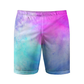 Мужские шорты спортивные с принтом Лето в Белгороде,  |  | tie dye | tie dye футболка | летняя футболка | розовый | синий | тай дай | тай дай футболка | фиолетовый | яркая футболка