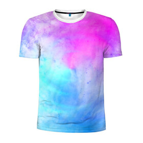 Мужская футболка 3D спортивная с принтом Лето в Белгороде, 100% полиэстер с улучшенными характеристиками | приталенный силуэт, круглая горловина, широкие плечи, сужается к линии бедра | tie dye | tie dye футболка | летняя футболка | розовый | синий | тай дай | тай дай футболка | фиолетовый | яркая футболка