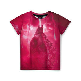 Детская футболка 3D с принтом Годзилла 2 в Белгороде, 100% гипоаллергенный полиэфир | прямой крой, круглый вырез горловины, длина до линии бедер, чуть спущенное плечо, ткань немного тянется | godzilla | king of the monsters | годзила | годзилла 2 | король монстров