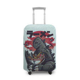 Чехол для чемодана 3D с принтом Blue Godzilla в Белгороде, 86% полиэфир, 14% спандекс | двустороннее нанесение принта, прорези для ручек и колес | godzilla | king of the monsters | годзила | годзилла 2 | король монстров