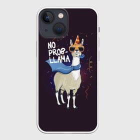 Чехол для iPhone 13 mini с принтом No prob llama в Белгороде,  |  | лама
lama
вечеринка
тусовка
party
нет проблем