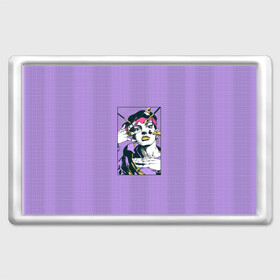 Магнит 45*70 с принтом Kishibe Rohan in Purple в Белгороде, Пластик | Размер: 78*52 мм; Размер печати: 70*45 | Тематика изображения на принте: diamond is unbreakable | heavens door | jjba | jojo | kishibe | rohan