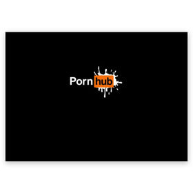 Поздравительная открытка с принтом PORN HUB в Белгороде, 100% бумага | плотность бумаги 280 г/м2, матовая, на обратной стороне линовка и место для марки
 | Тематика изображения на принте: логотип | пошлое